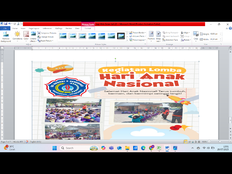Kegiatan Hari Anak Nasional  Tahun 2025 Sd Negeri 3 Semiring