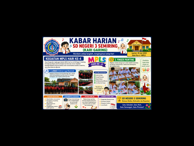 Kegiatan Mpls Hari ke 4 SDN 3 Semiring Tahun Pelajaran 2026/2027